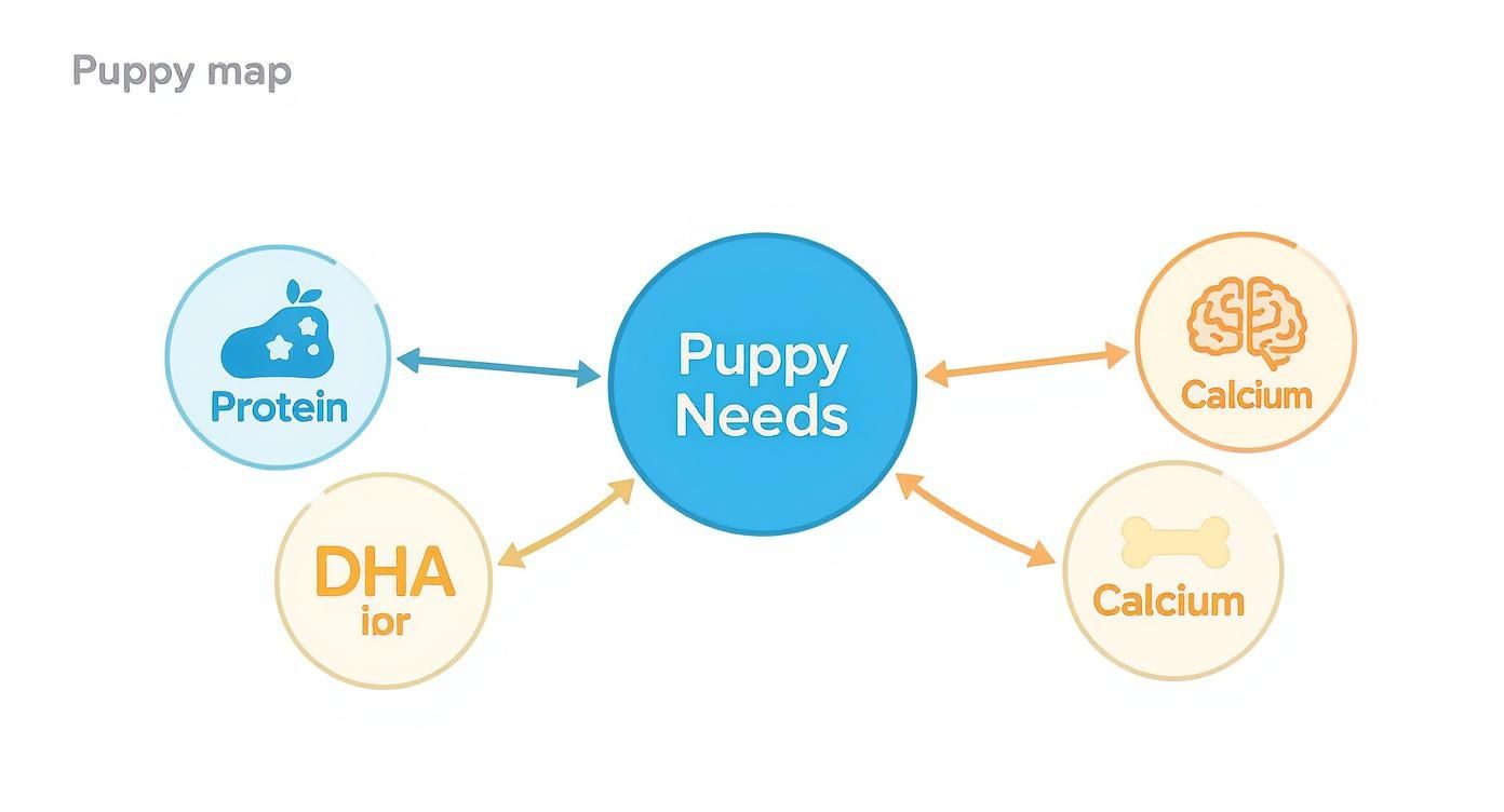 Infographic about best dog food for puppies