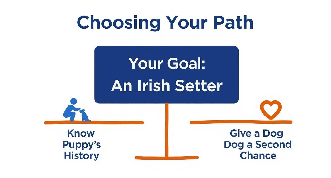 Infographic about buy irish setter puppies