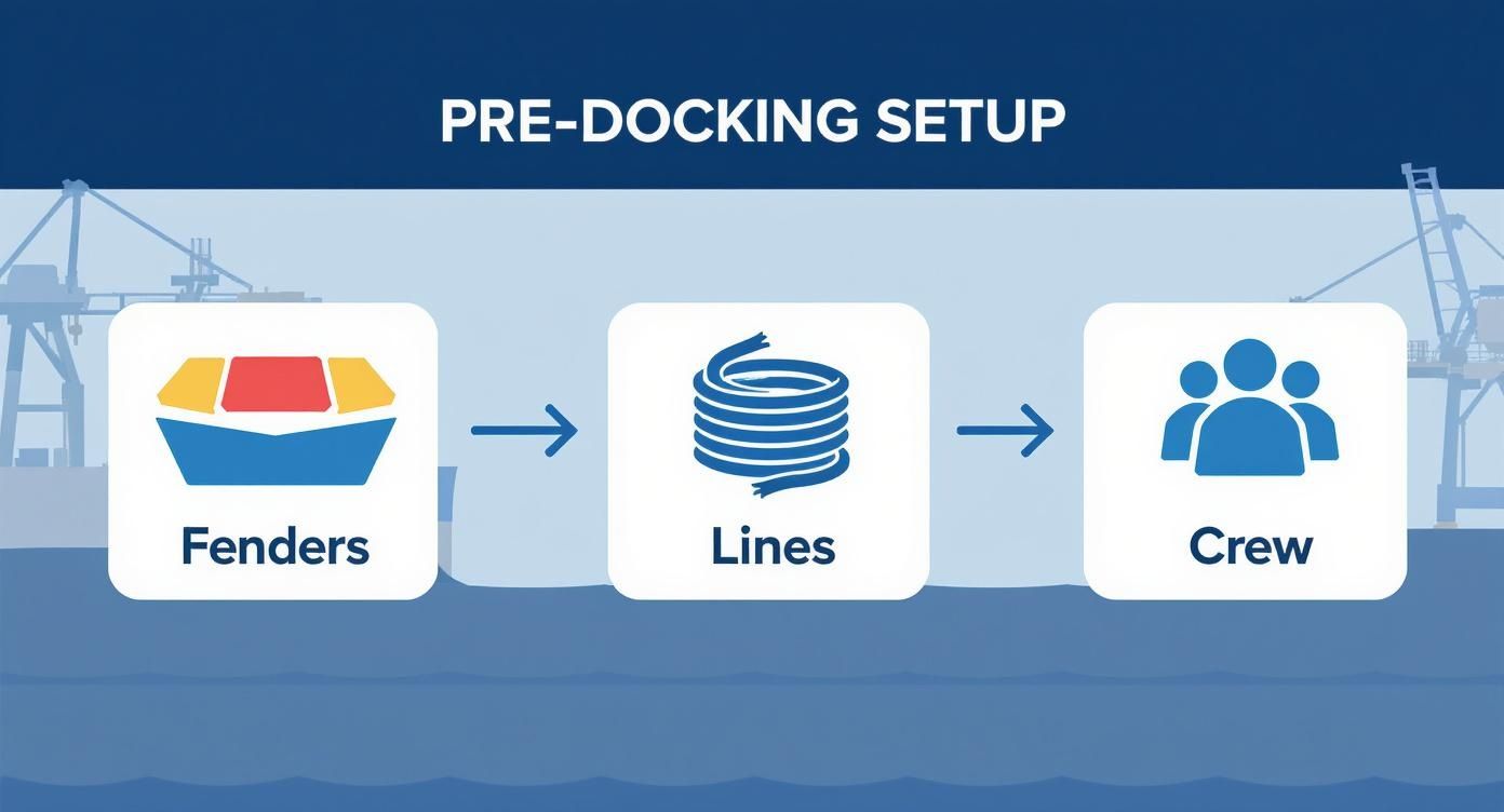Infographic about docking a boat