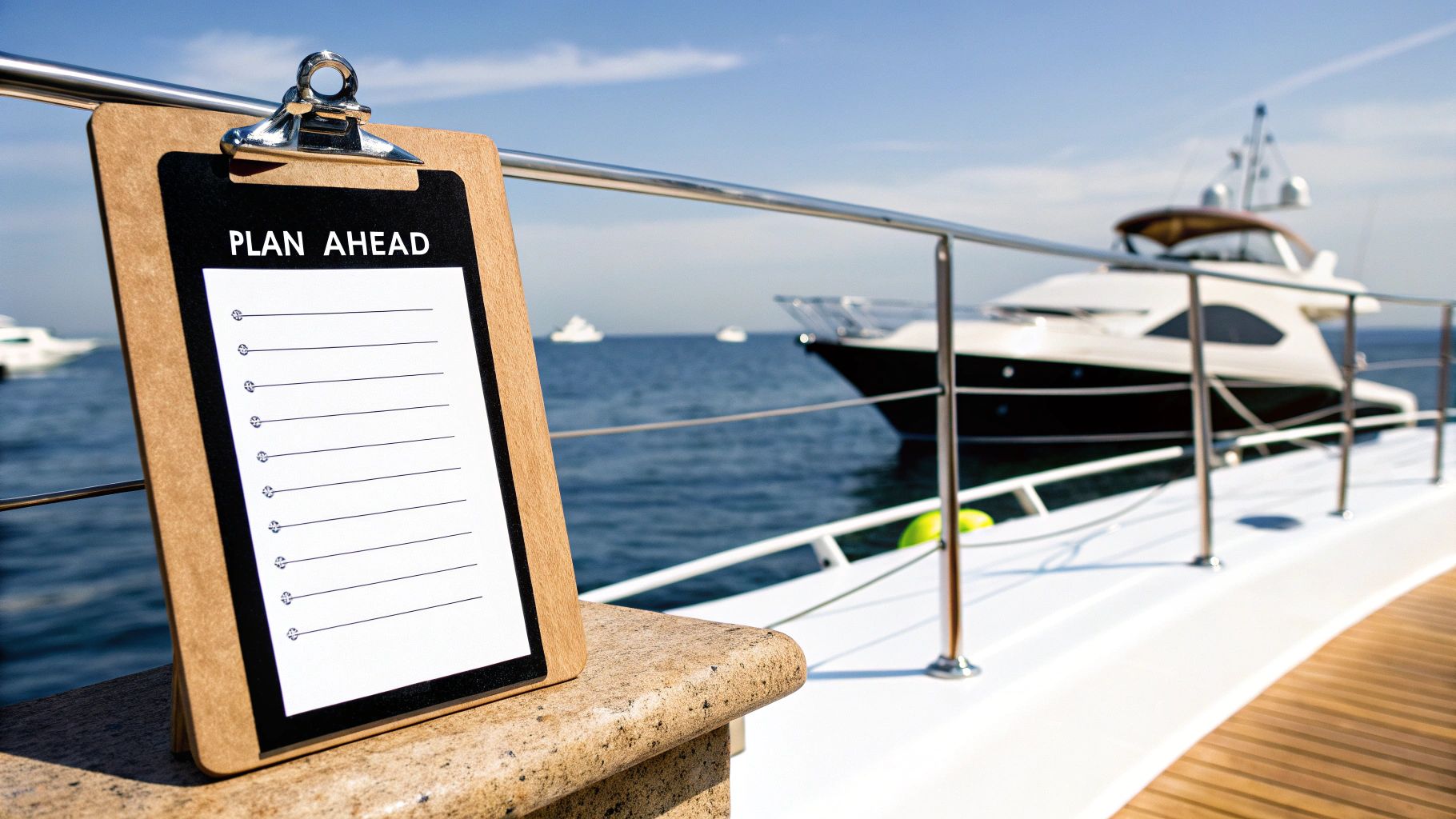 Smiling person confidently signing a yacht rental agreement on a tablet