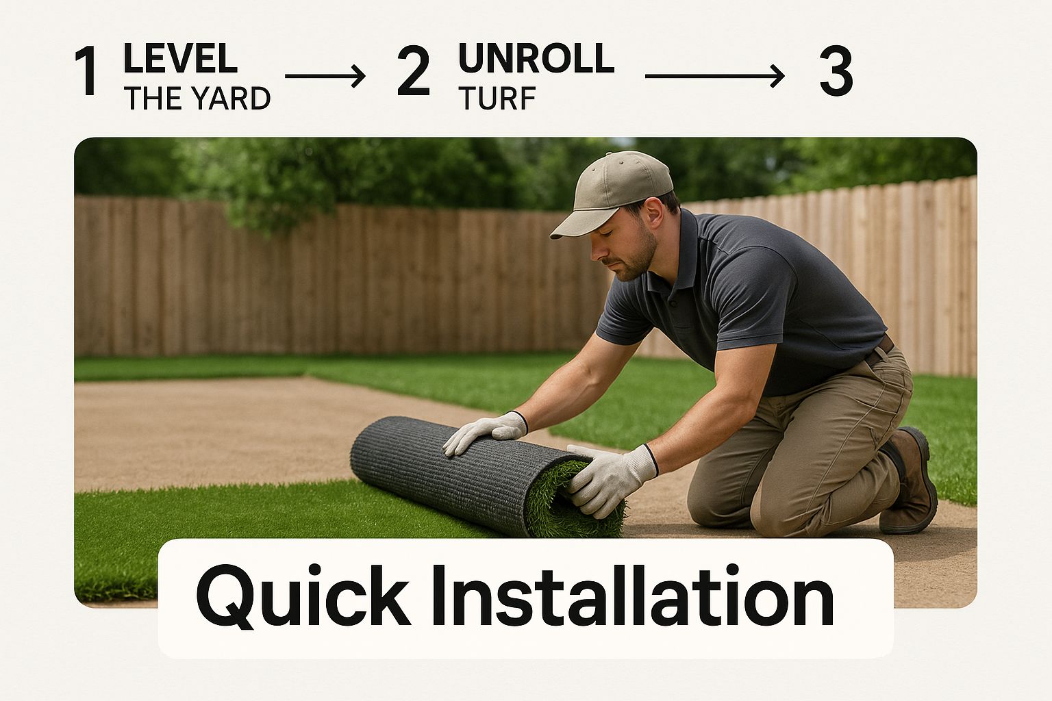 Infographic about artificial grass installers austin, tx