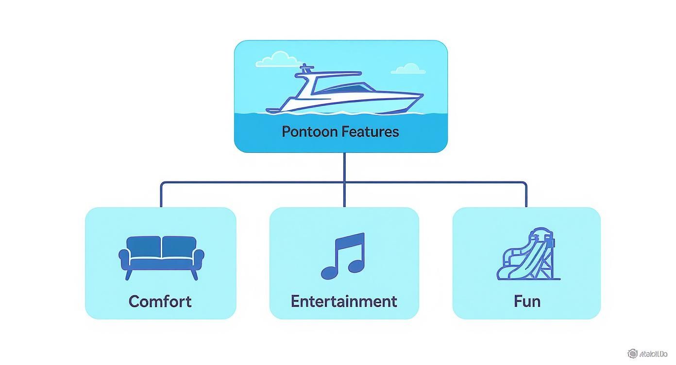 Infographic about what is a pontoon boat