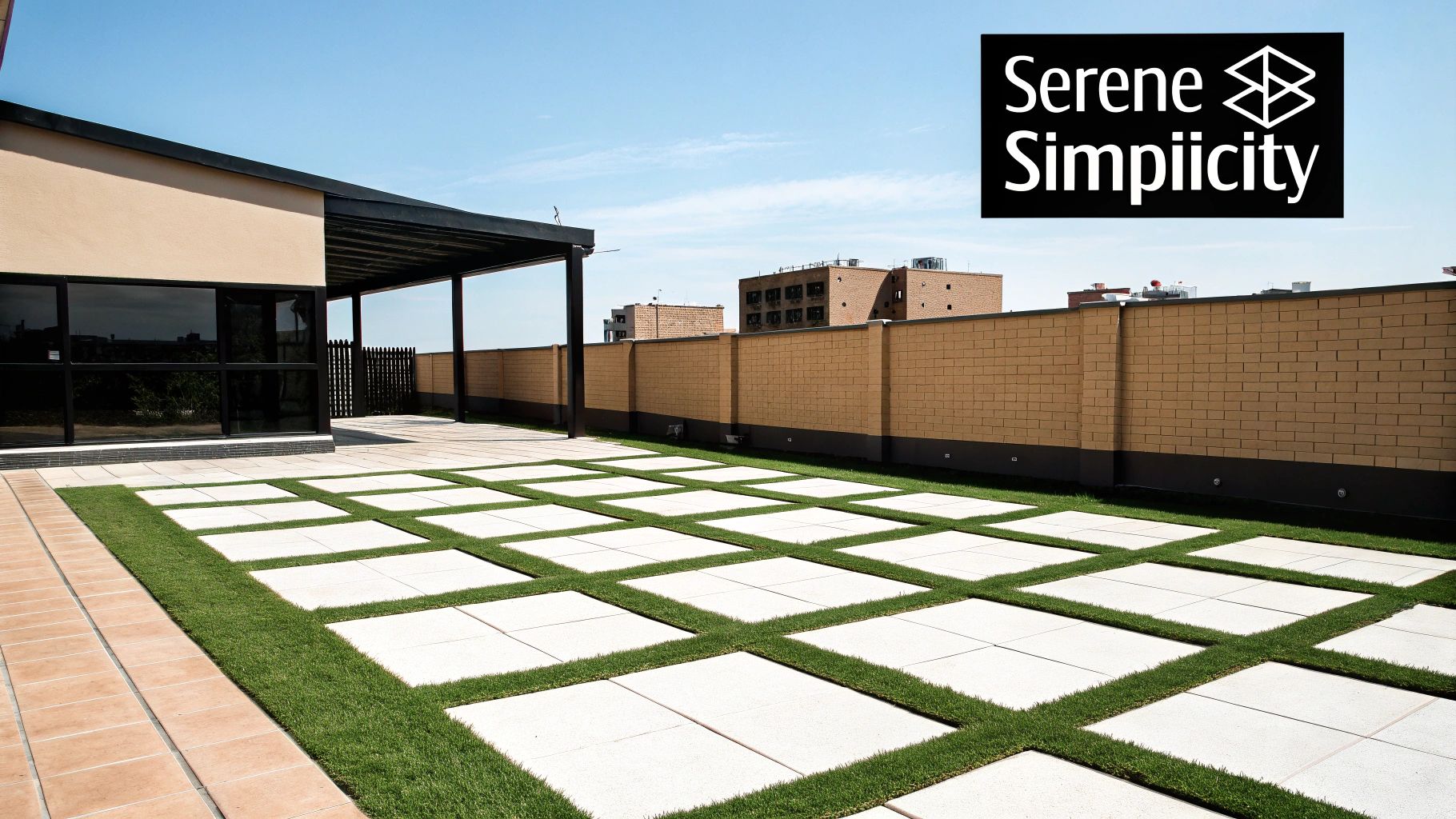 Modern Minimalist Artificial Grass Courtyards