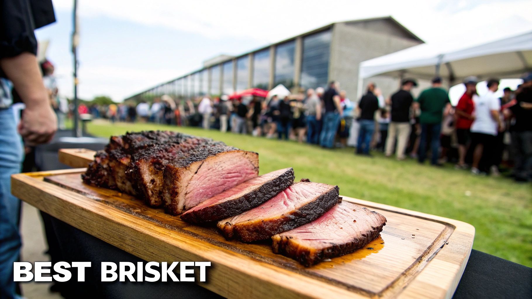 A delicious spread of Franklin Barbecue brisket, ribs, and sides
