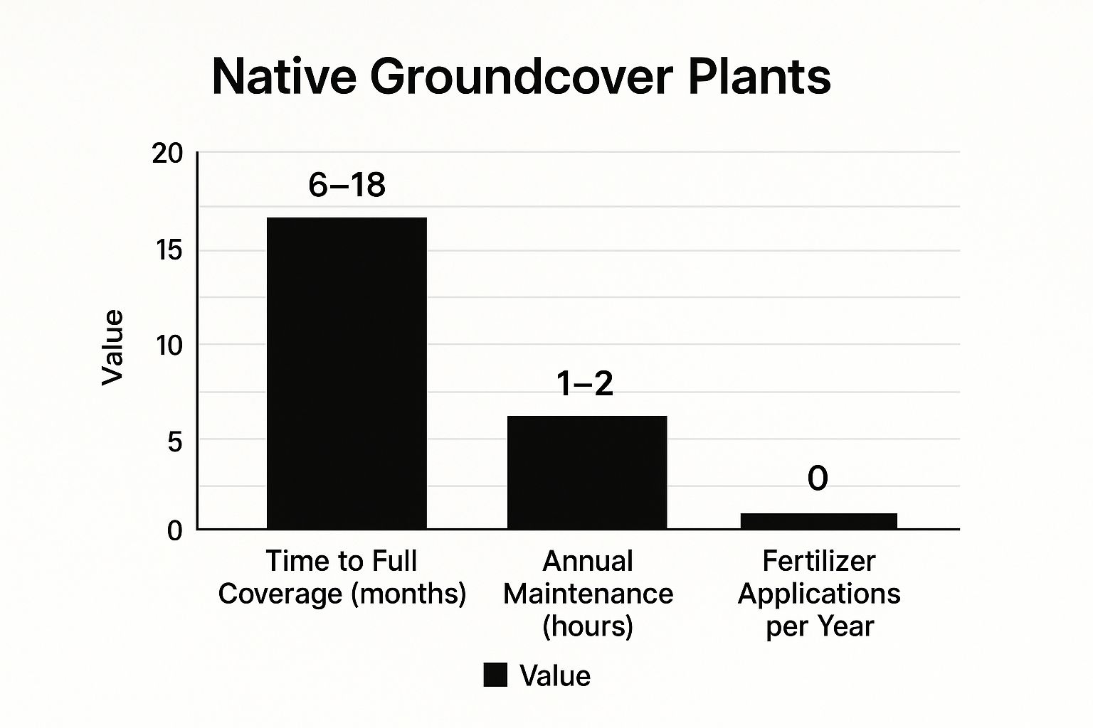Infographic showing key data about Native Groundcover Plants