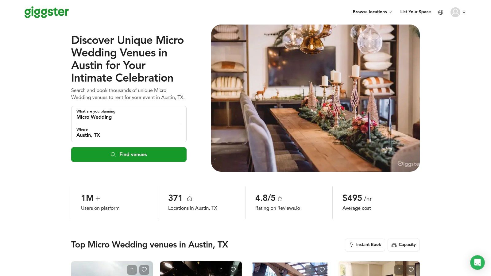 Giggster – Micro Wedding Venues in Austin