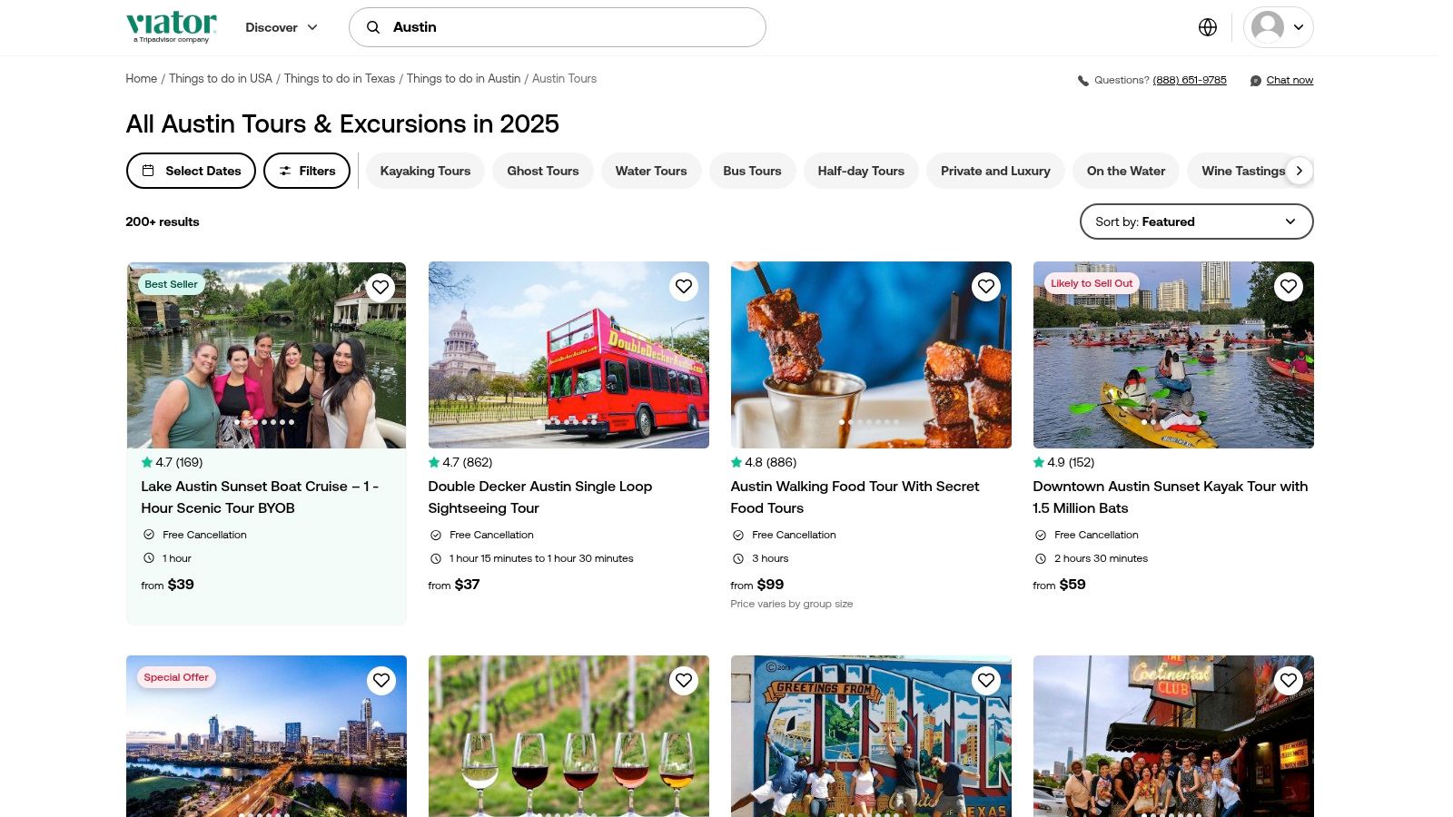 Viator – Austin things to do (Tripadvisor company)