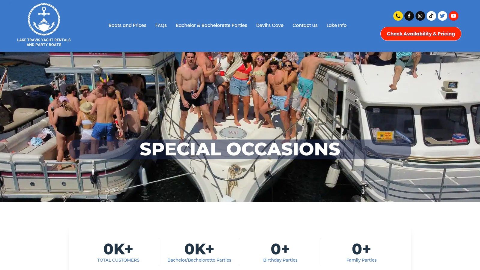 Special Occasions — Lake Travis Yacht Rentals & Party Boats