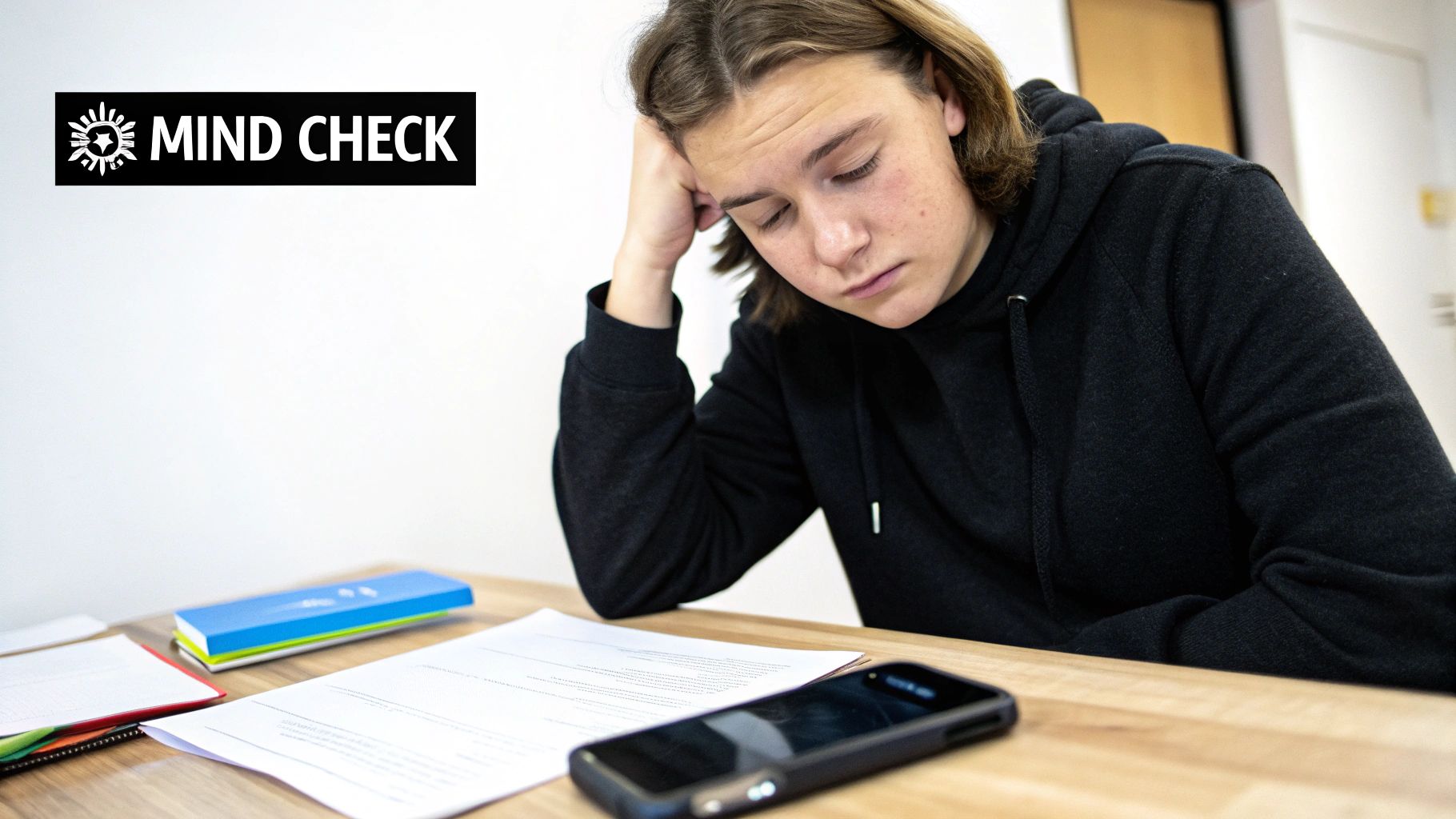 A person sitting in a relaxed pose with a laptop on their lap, looking thoughtfully out a window.