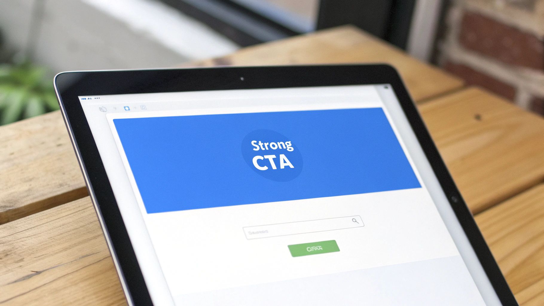 An image showing a hand pointing towards a call-to-action button, symbolizing the goal of CTA optimization.