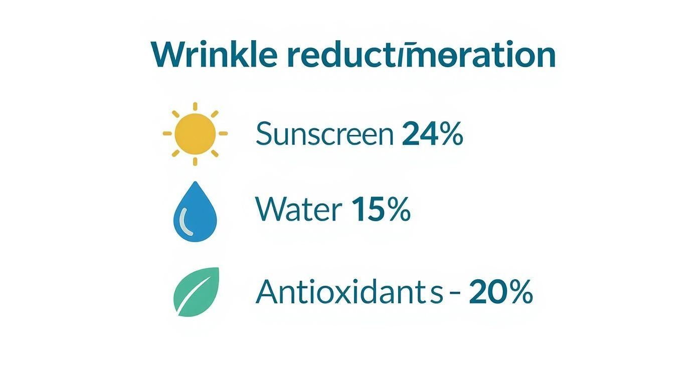 Infographic about how to reduce wrinkles naturally