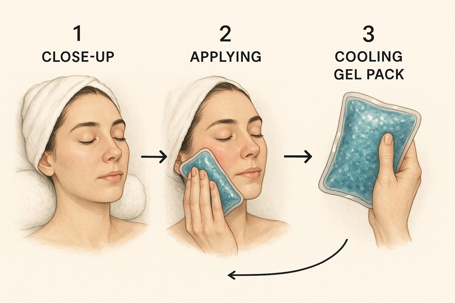 Infographic about what to do after microneedling