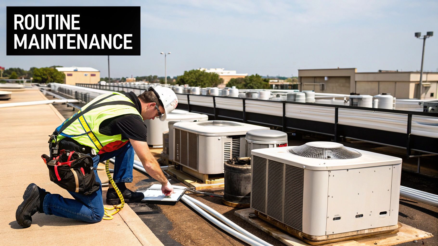 A well-maintained commercial roof.