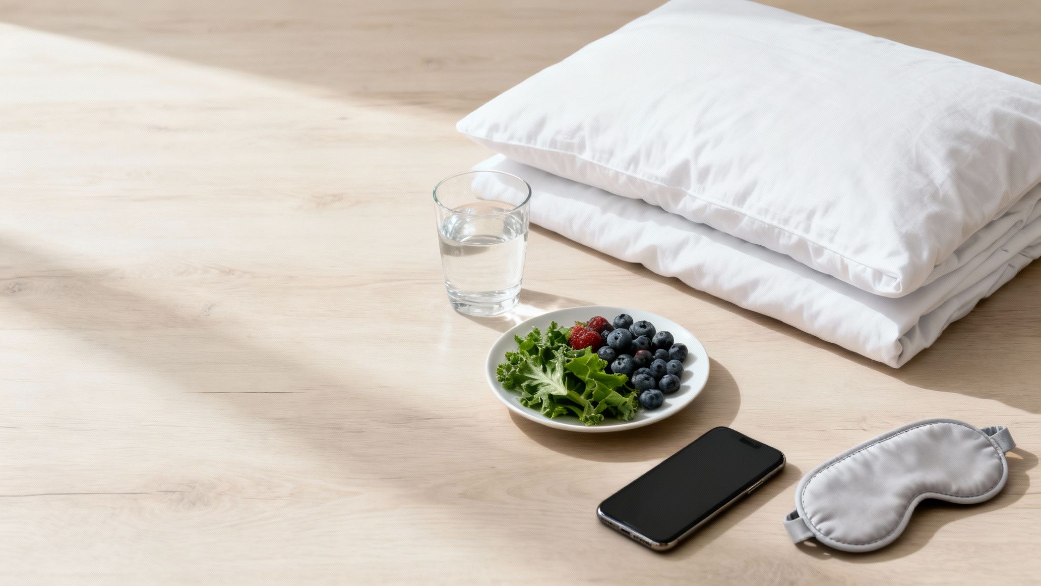 A person practicing yoga in a calm, sunlit room, symbolizing stress management for skin health.