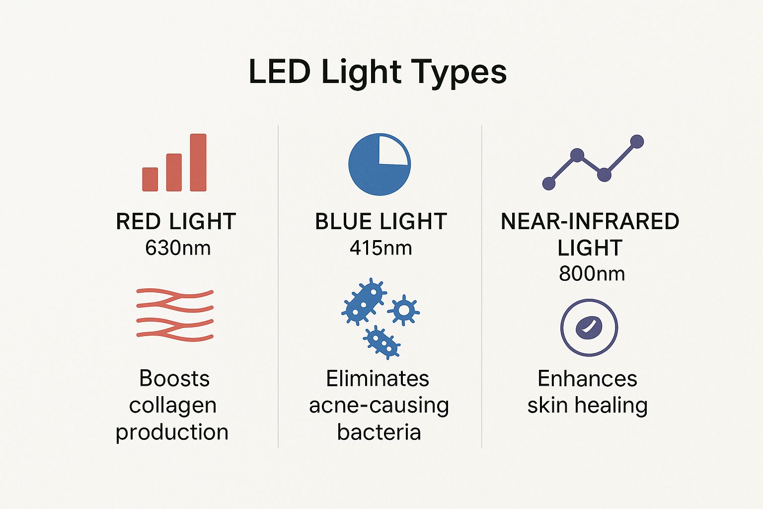 Infographic about LED light therapy facial West Hollywood