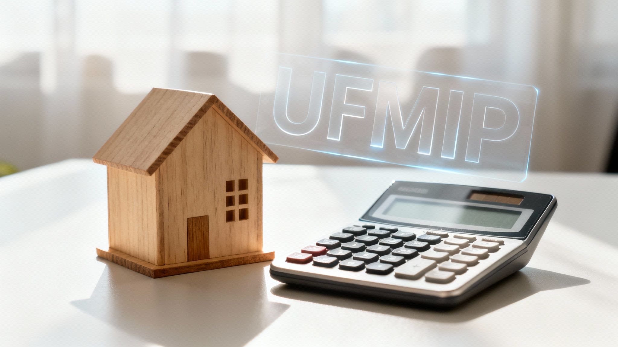 A calculator and pen on top of financial documents related to FHA closing costs