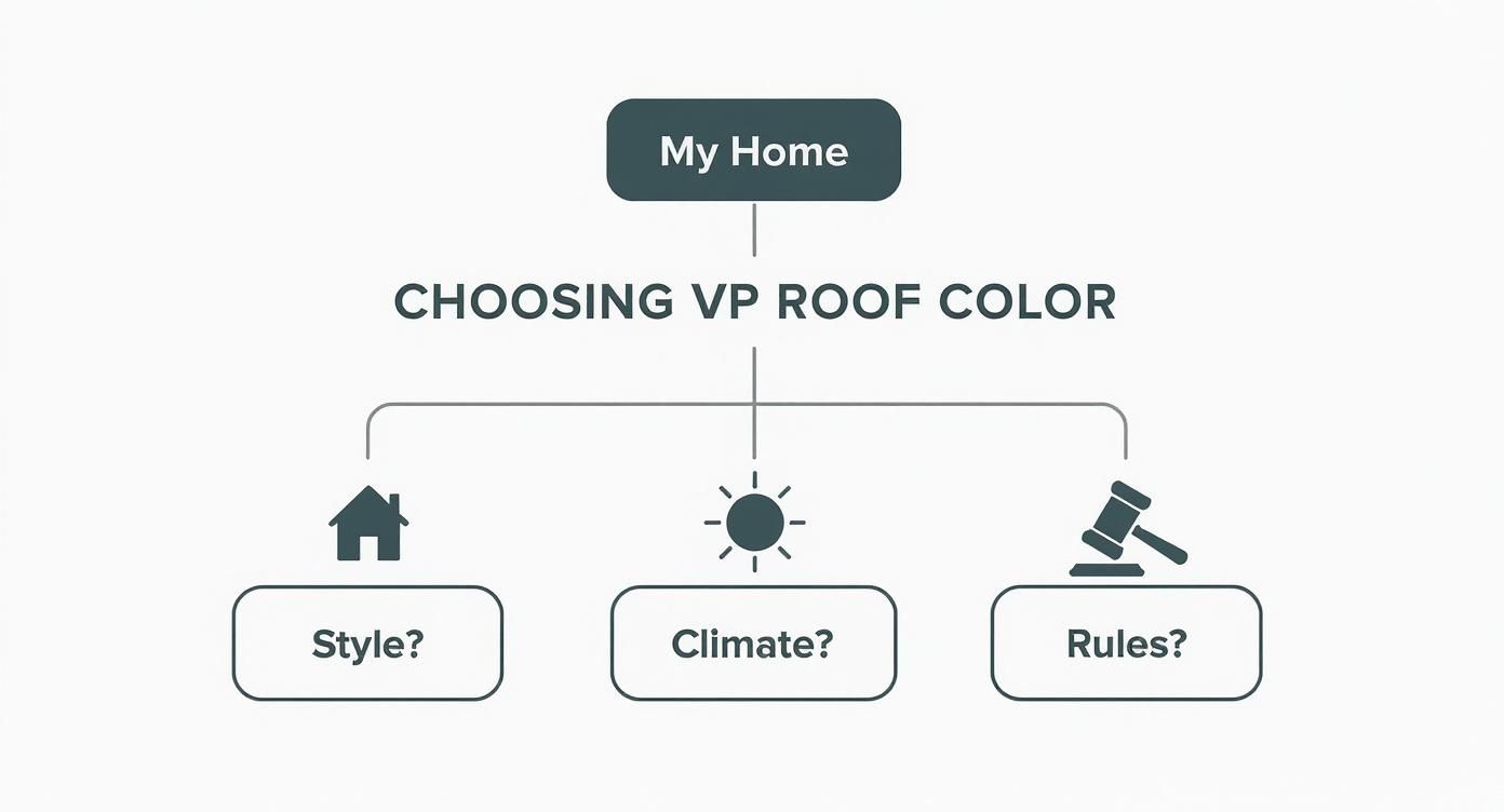 Infographic about how to pick roof color