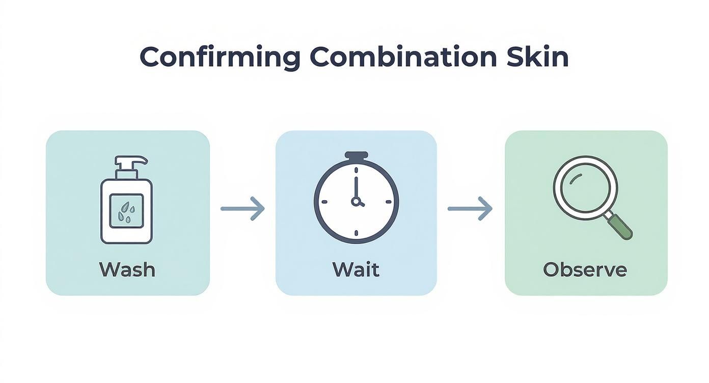Infographic about best skincare regimen for combination skin