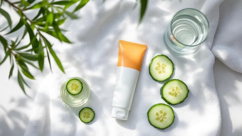 Close-up of a person's glowing skin after a facial treatment.