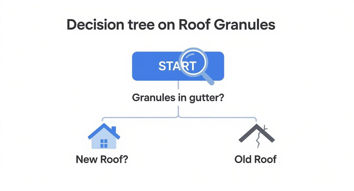 Infographic about roof granules in gutters Davie