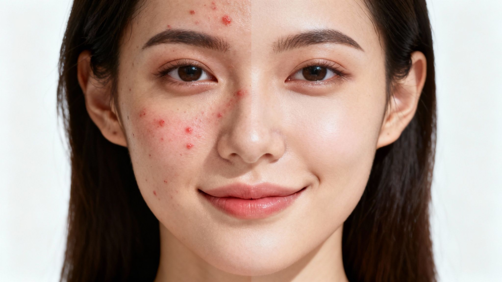 A close-up shot of a client's clear, glowing skin after a professional facial, highlighting the smooth texture and healthy look.