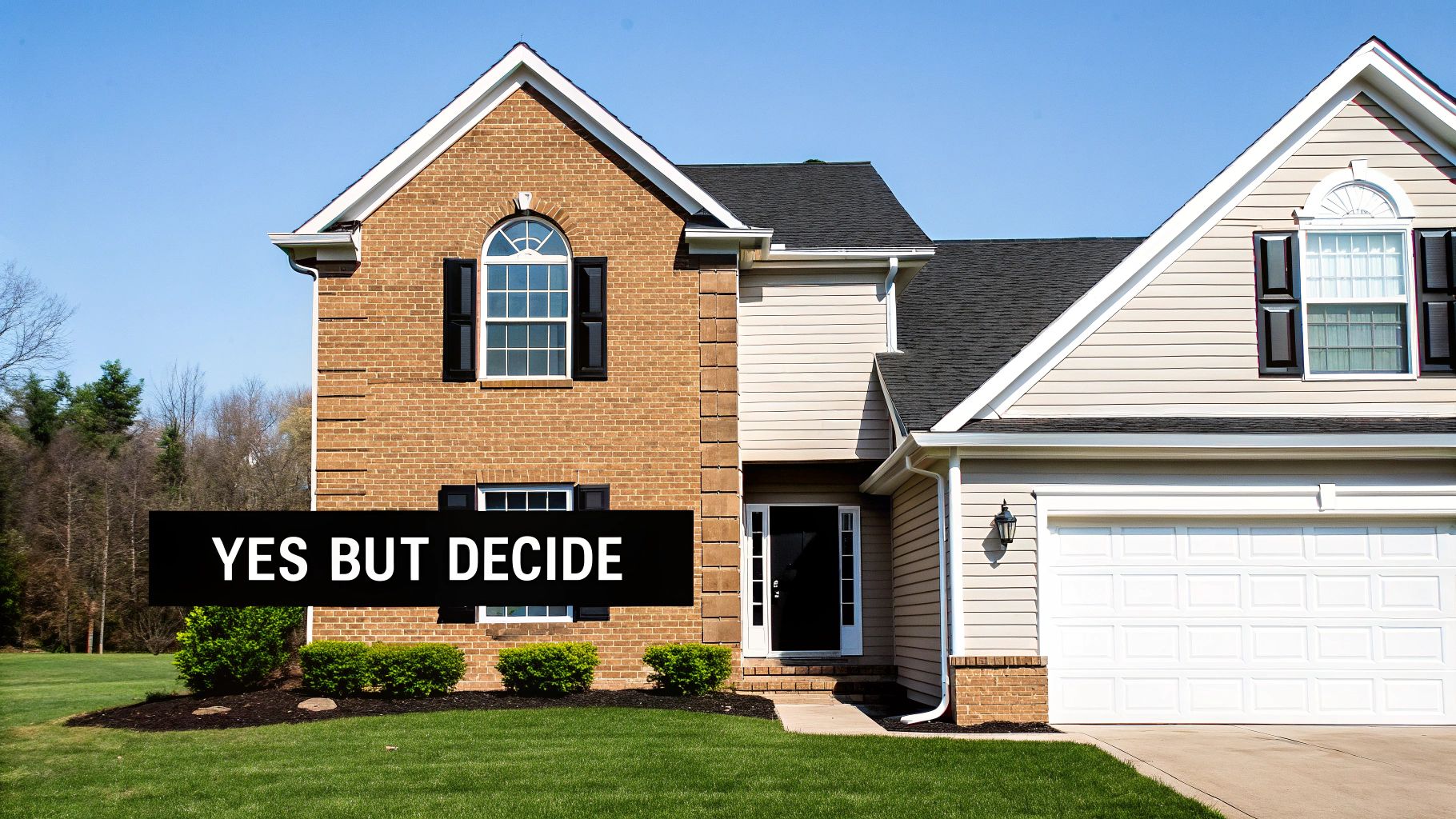 A modern home with a combination of brick and newly installed siding, showcasing the visual contrast.