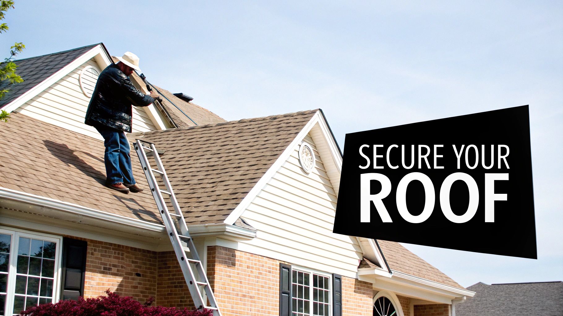 A professional roofing contractor working on a residential roof in Mercer, PA.