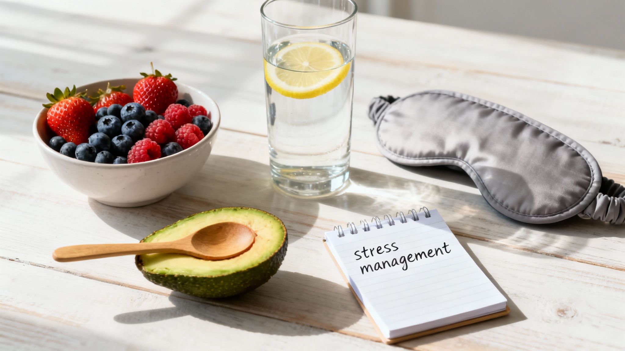 Woman eating a healthy salad with greens and tomatoes