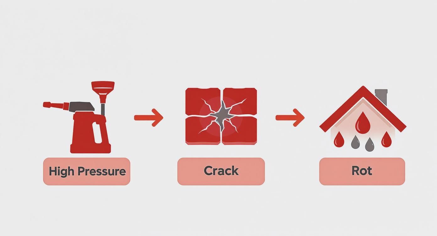 Infographic about power wash tile roof