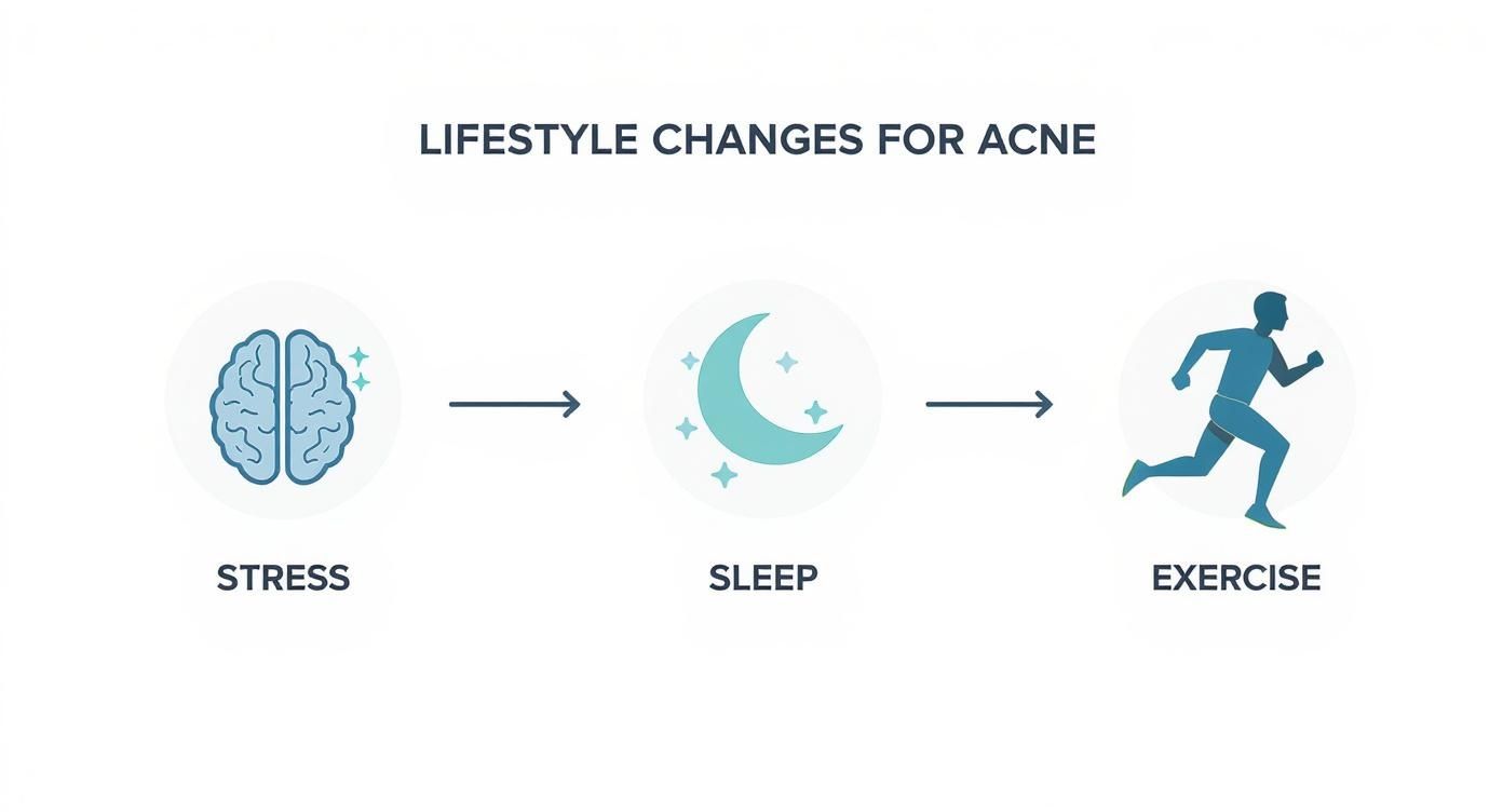 Infographic about how to clear hormonal acne