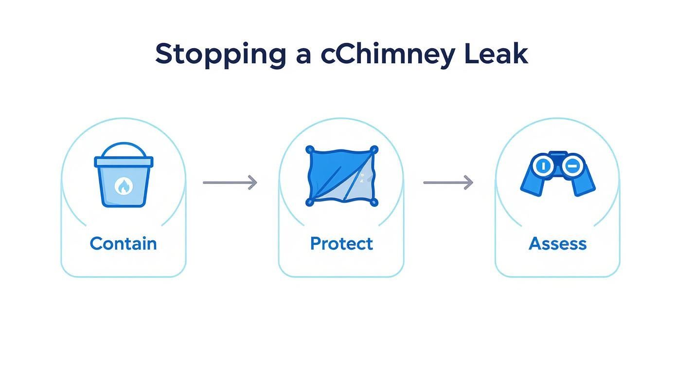 Infographic about flashing around chimney leaking West Palm Beach