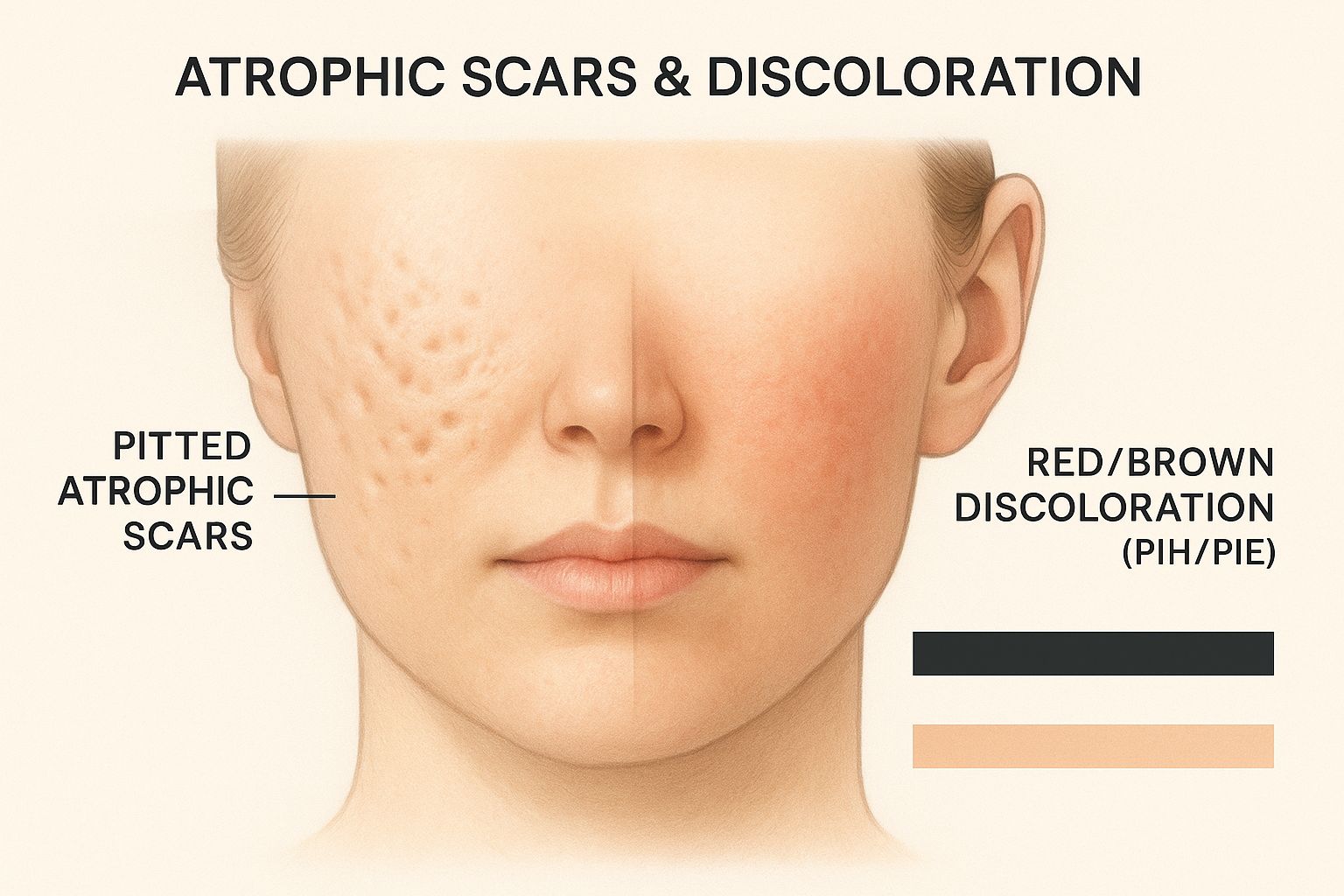 Infographic about how to get rid of acne scars