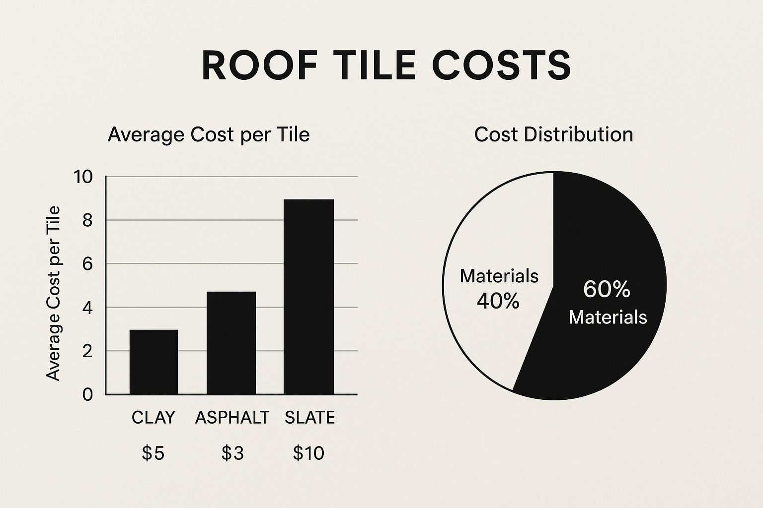 Infographic about cost to replace a roof tile