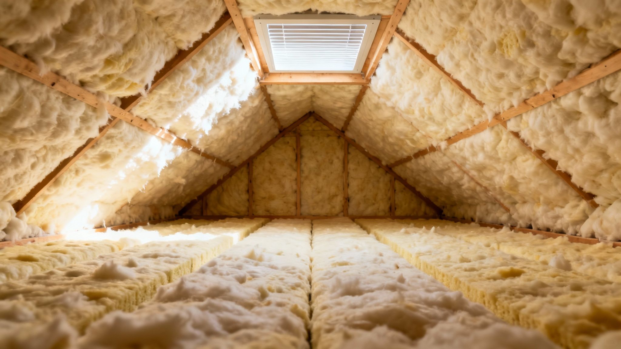 A well-insulated attic with proper ventilation and a light-colored roof.