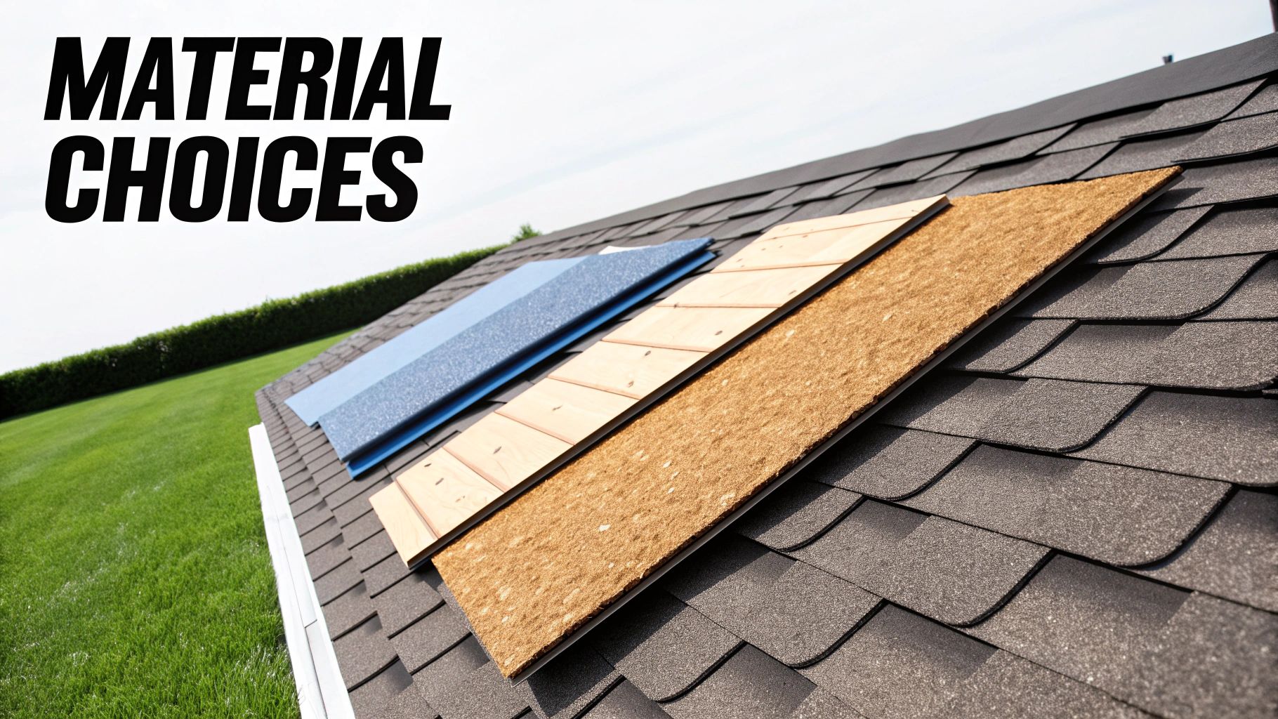 A stack of high-quality architectural asphalt shingles.
