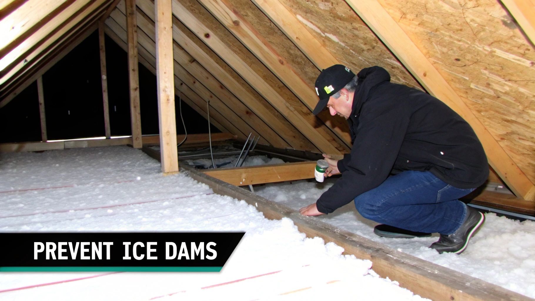Well-insulated attic space showing proper ventilation baffles.