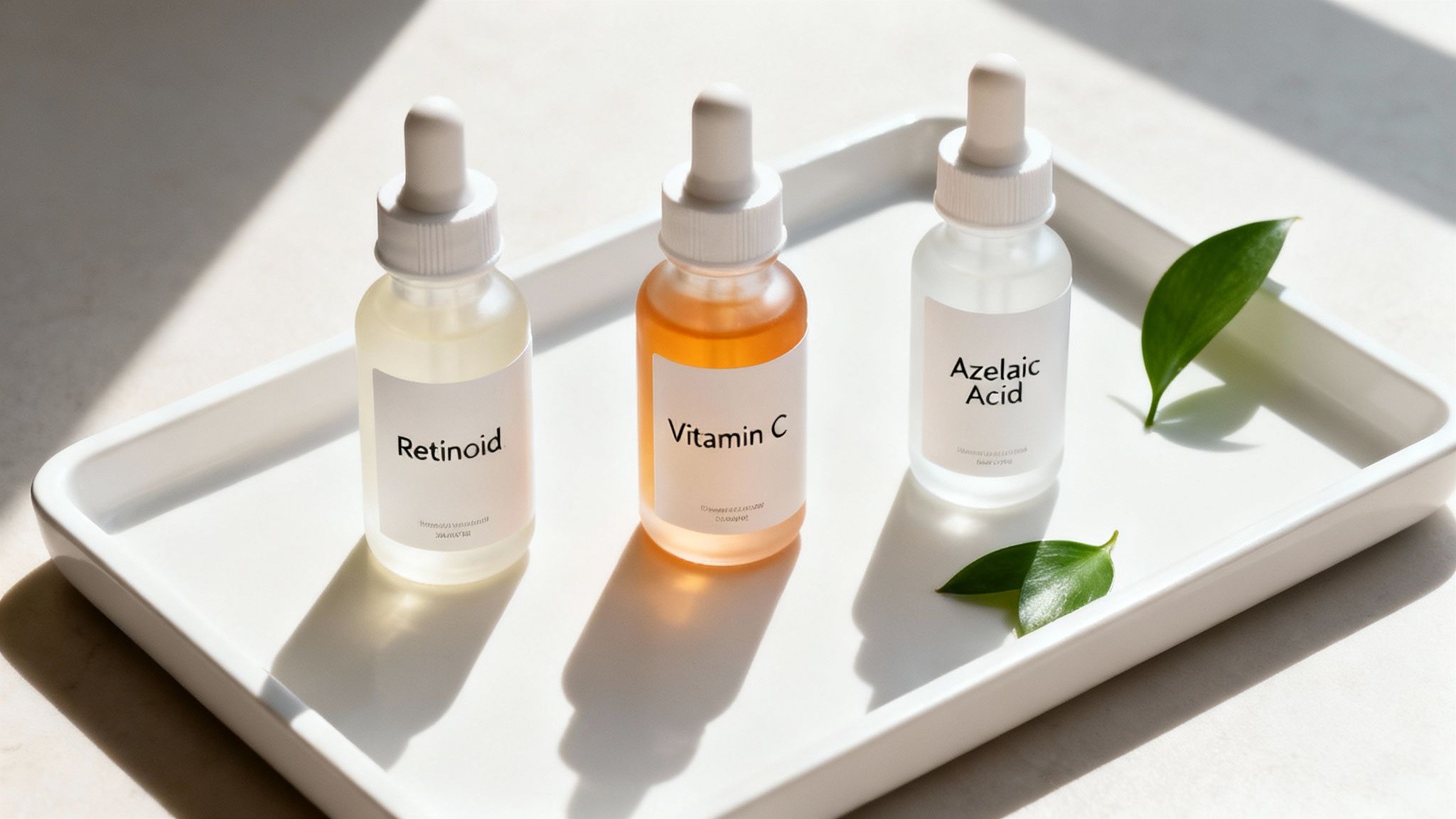 Woman applying serum to her face in a well-lit bathroom