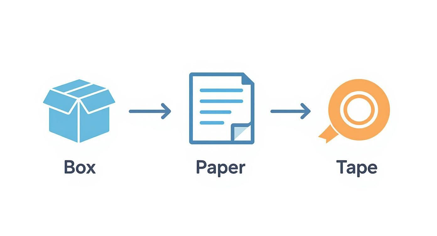 Infographic about how to pack a kitchen for moving