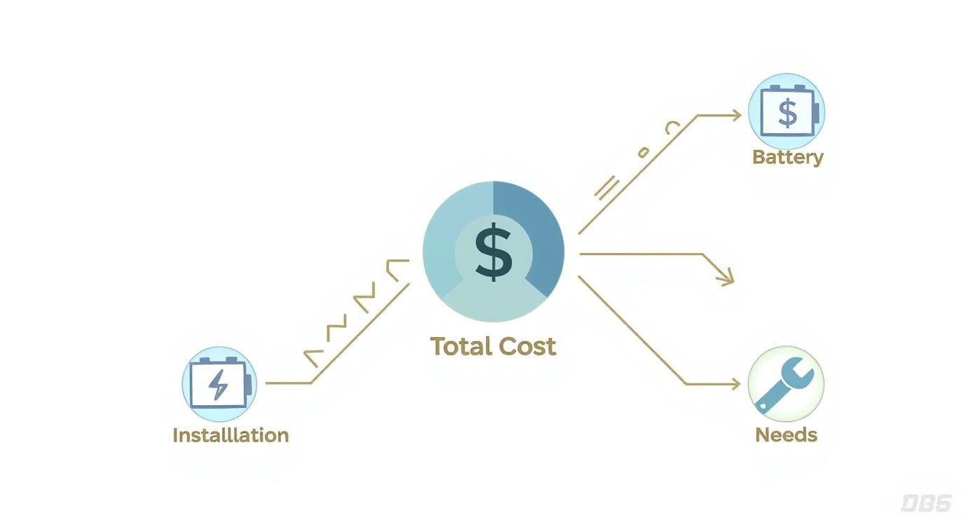 Infographic about solar battery backup cost