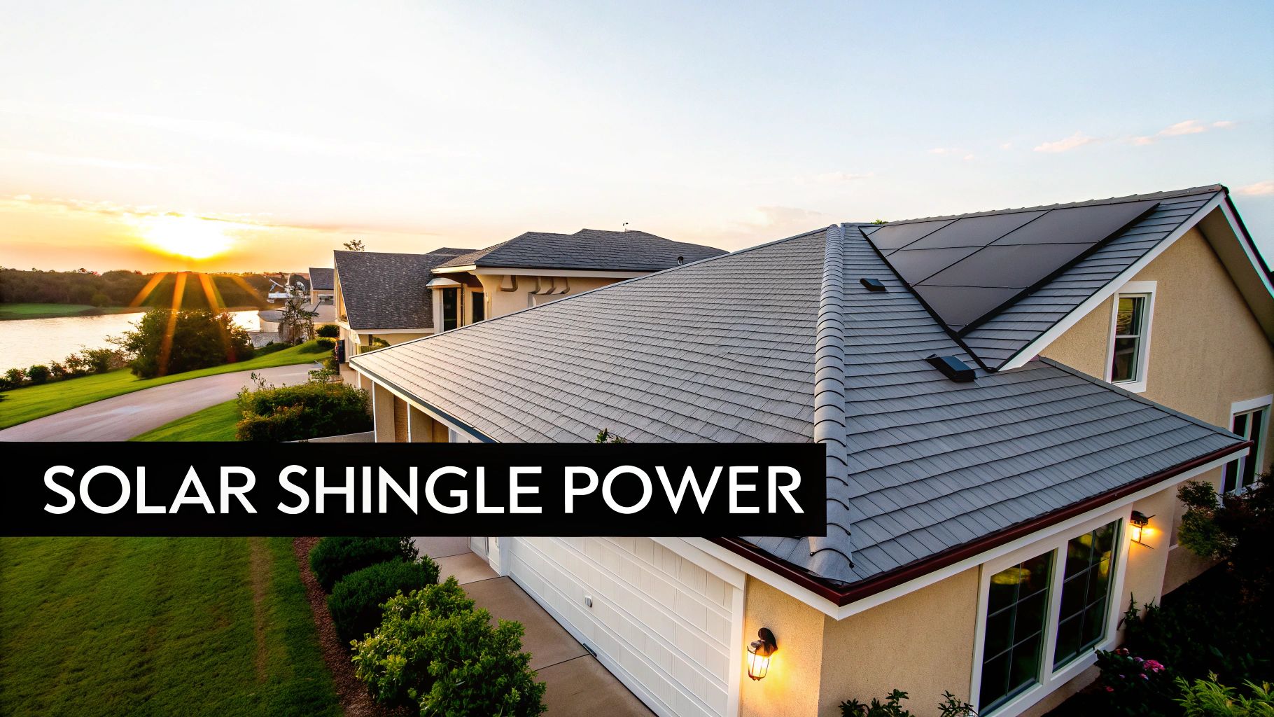 A sleek solar roof on a residential home in Orlando