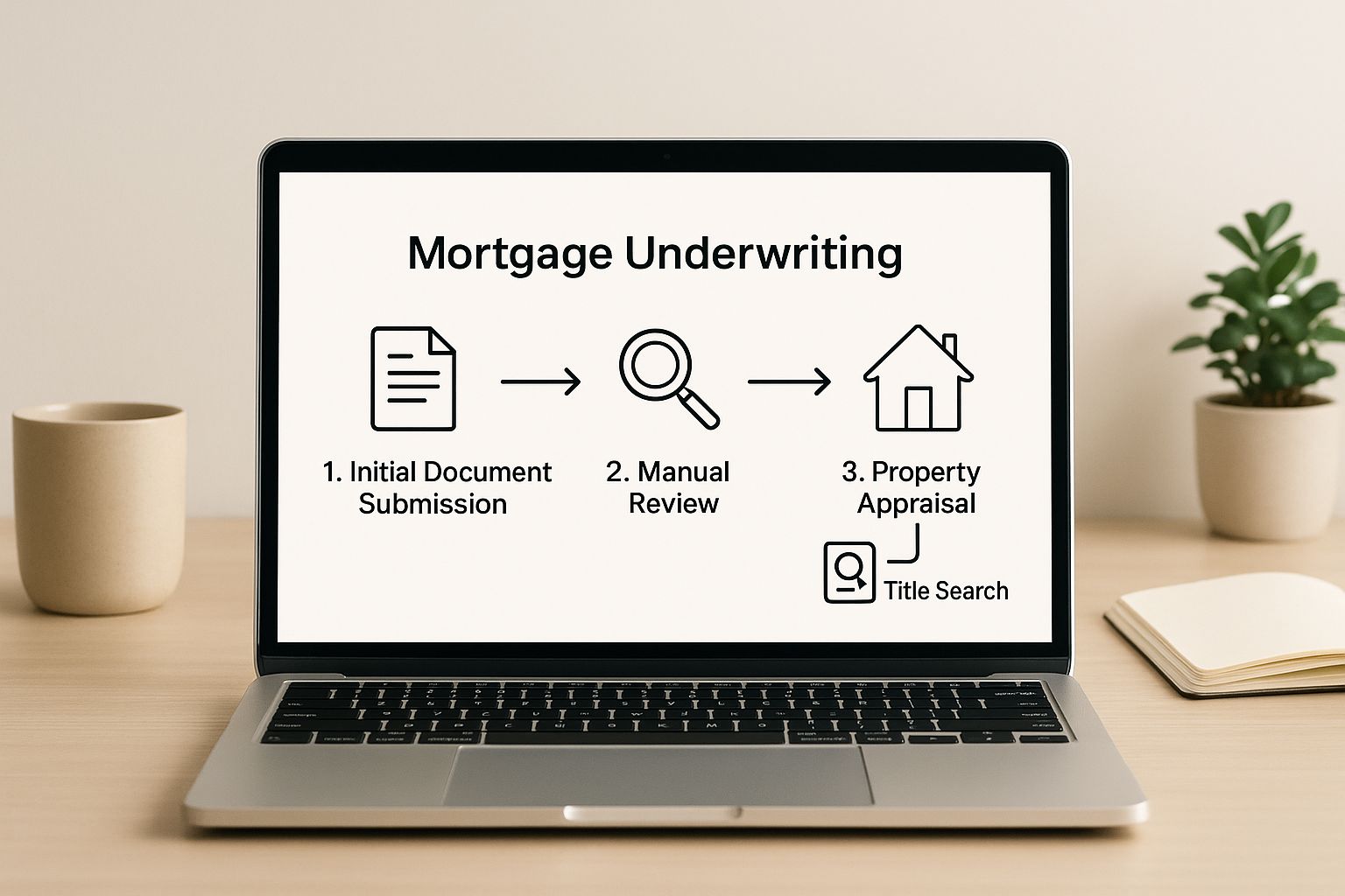 Infographic about what is mortgage underwriting process