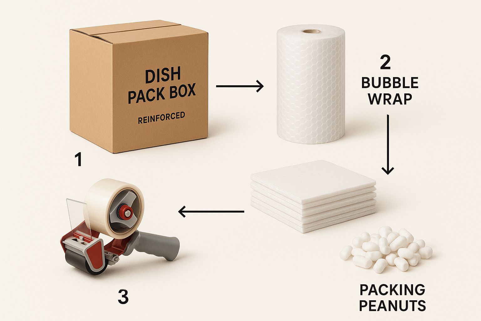 Infographic about how to pack fragile items for moving