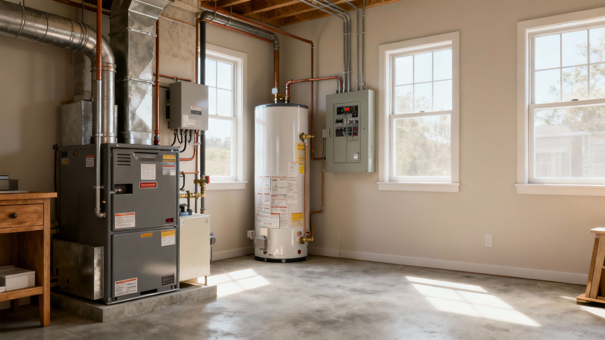 A clear and accessible electrical panel in a well-lit garage, ready for a home inspection.