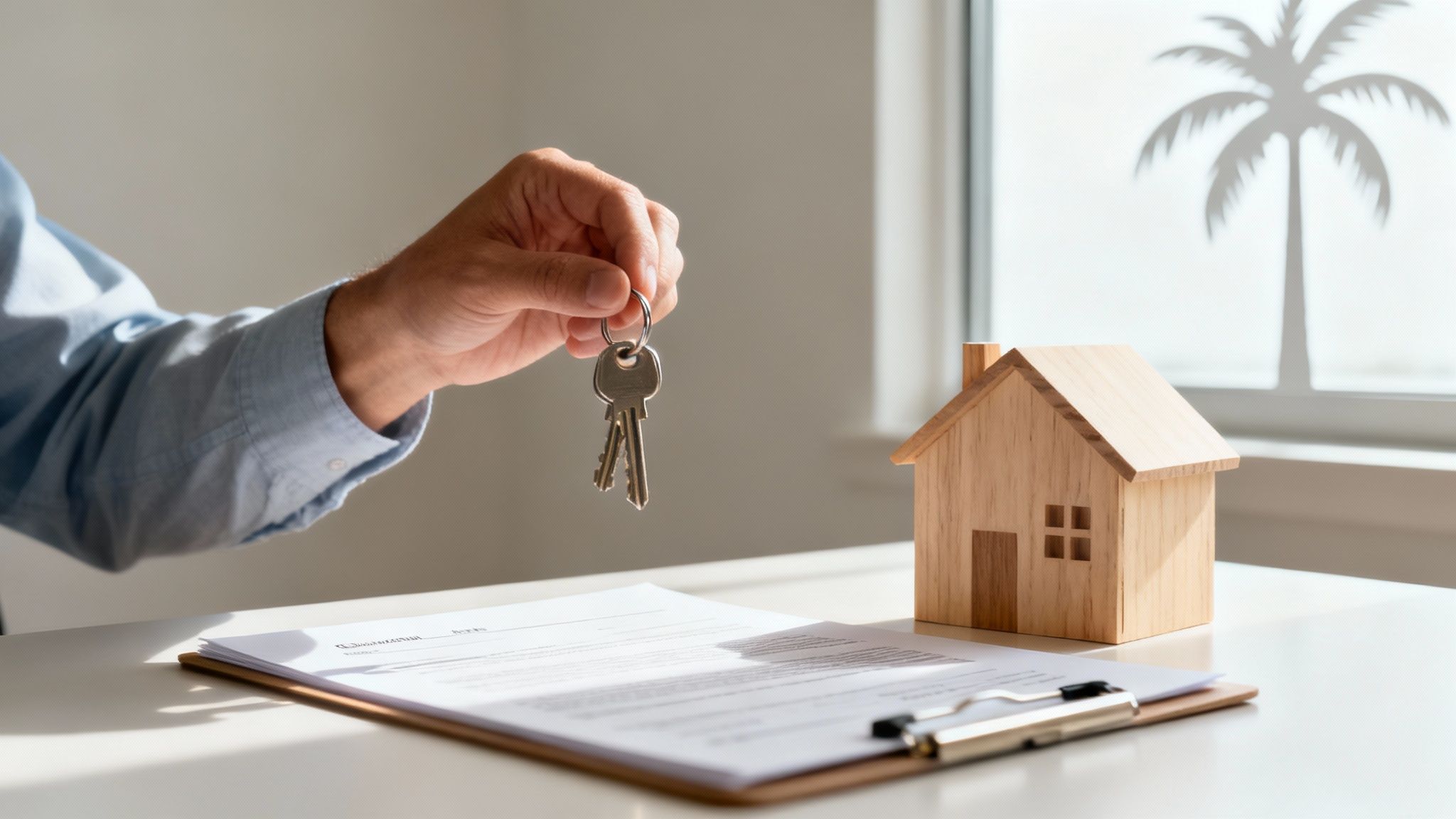 A family looking at a house for sale with a real estate agent.
