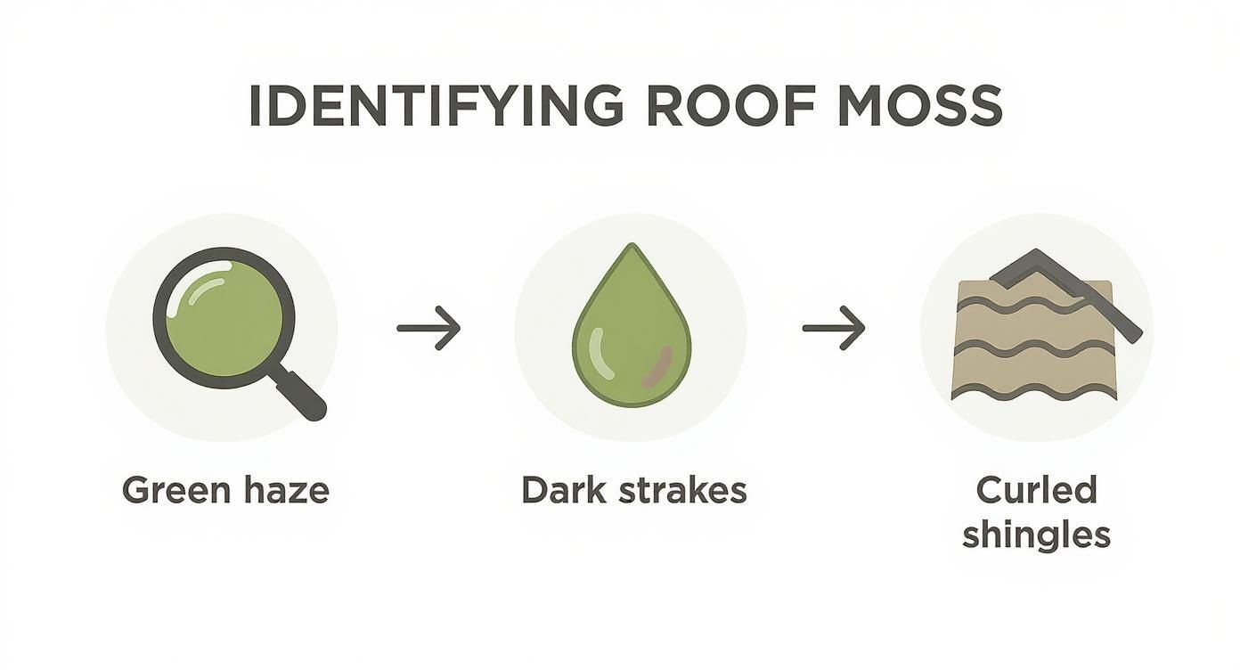 Infographic about moss growth on roof Boca Raton