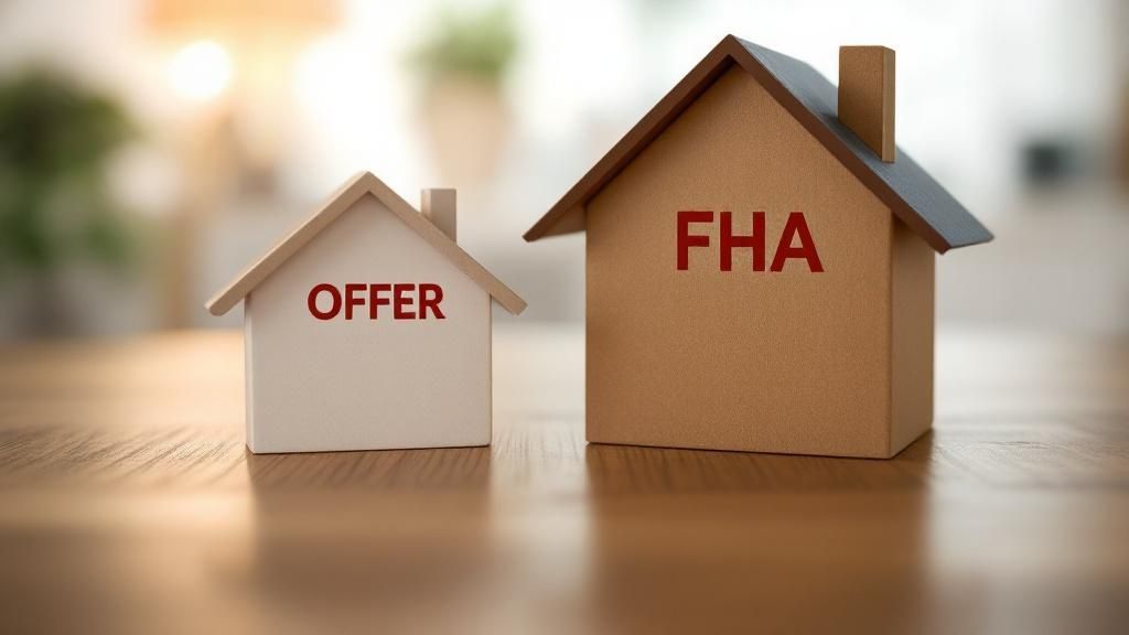 A person looking sad next to a house with a sold sign, illustrating the competitive disadvantage of an FHA offer.