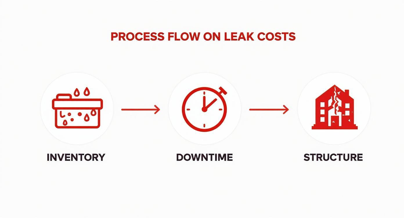 Infographic about commercial roof leak detection