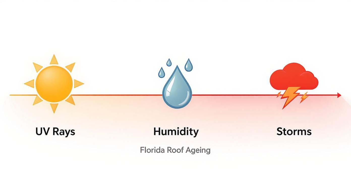 Infographic about damaged shingles after storm Coral Springs