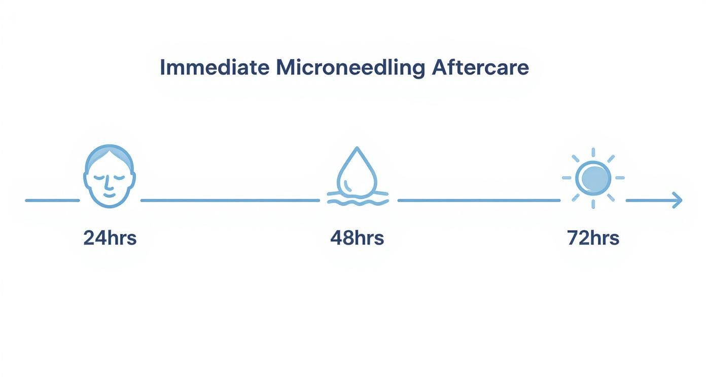 Infographic about skincare after microneedling