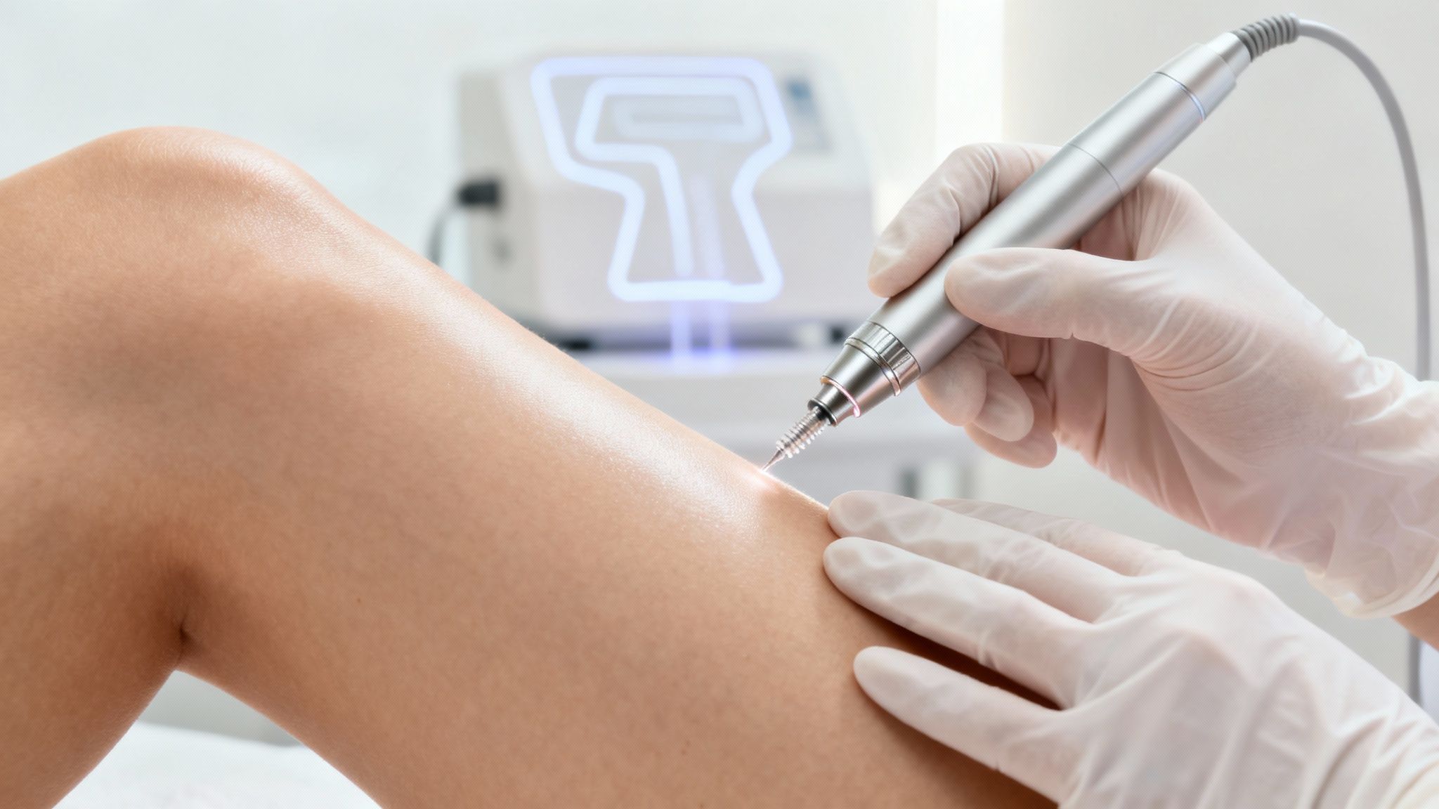 Dermatologist preparing for a cosmetic procedure